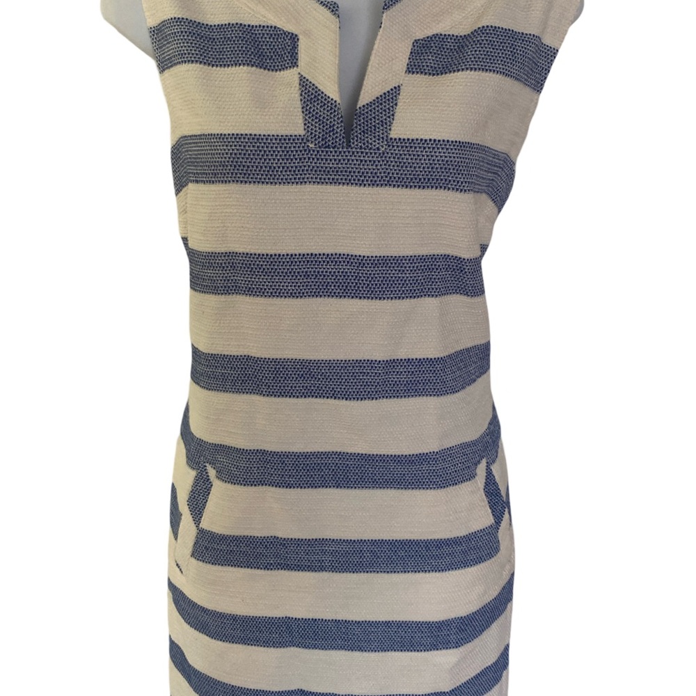 Southern Tide Blue and White Striped Dress-8 blue white striped. ,cotton poly - Picture 3 of 6